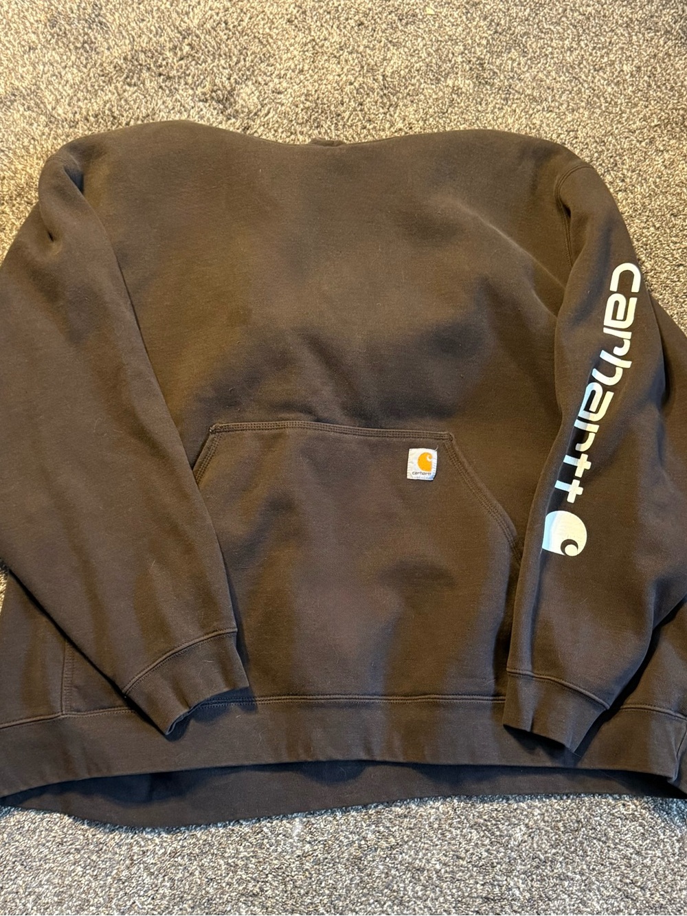 Carhartt Men’s chocolate brown Sleeve Logo Sweatshirt